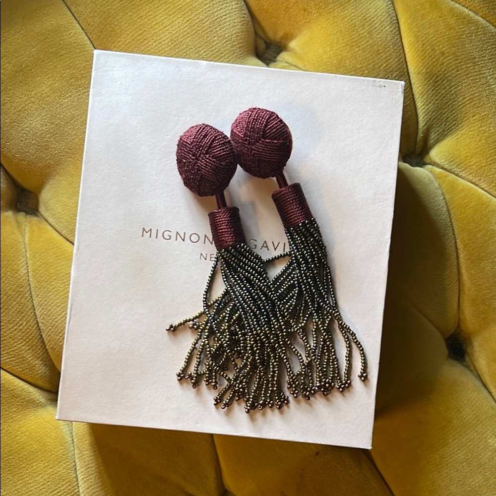 Mignonne Gavigan Red and Gold Statement Earrings